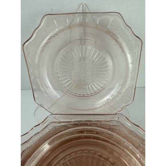 Jeannette Adam Pink Depression Glass Square 6" Bread / Dessert Plate - Picture 2 of 8